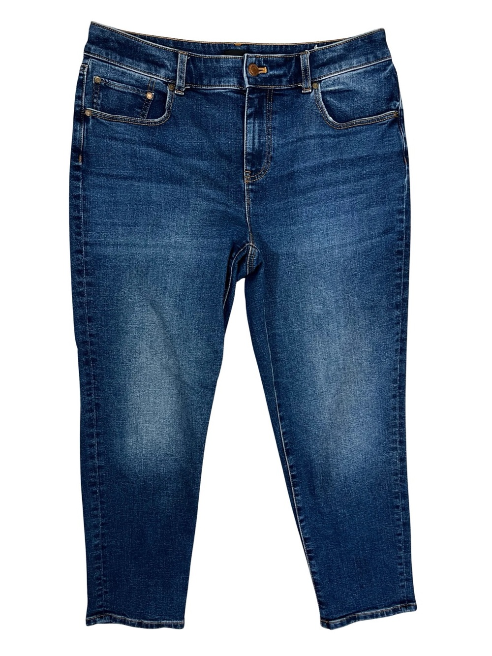 Talbots Jeans Womens 10 Petite Everyday Relaxed Blue Straight Leg Denim